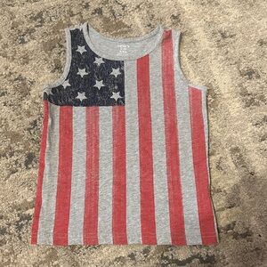 Cat & Jack Gray and Red Flag Tank Top
